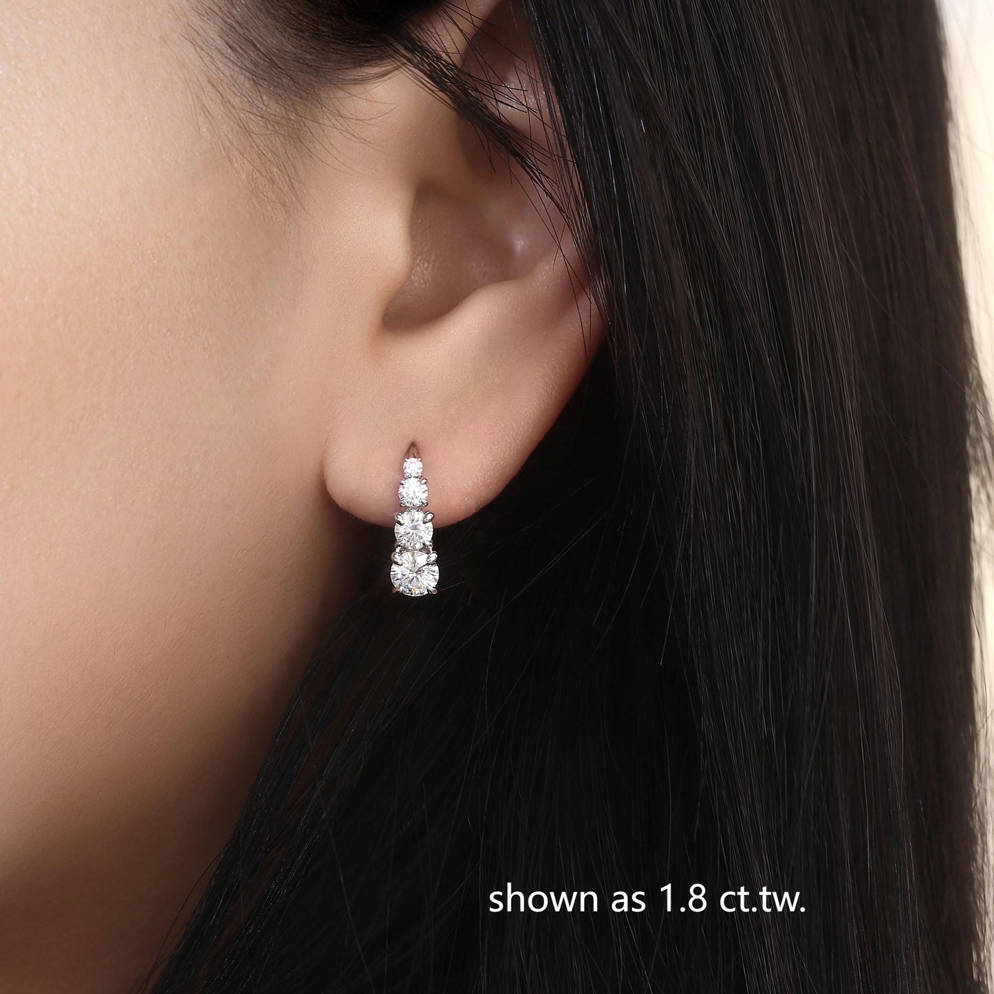 Carol four stone earrings | White gold 16k