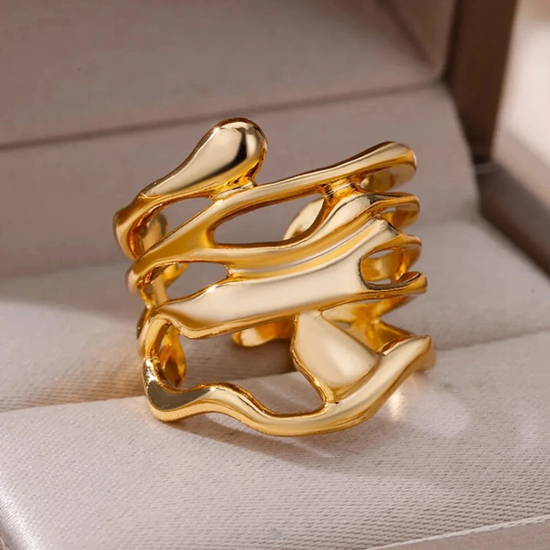 Irregular Forged Gold Ring