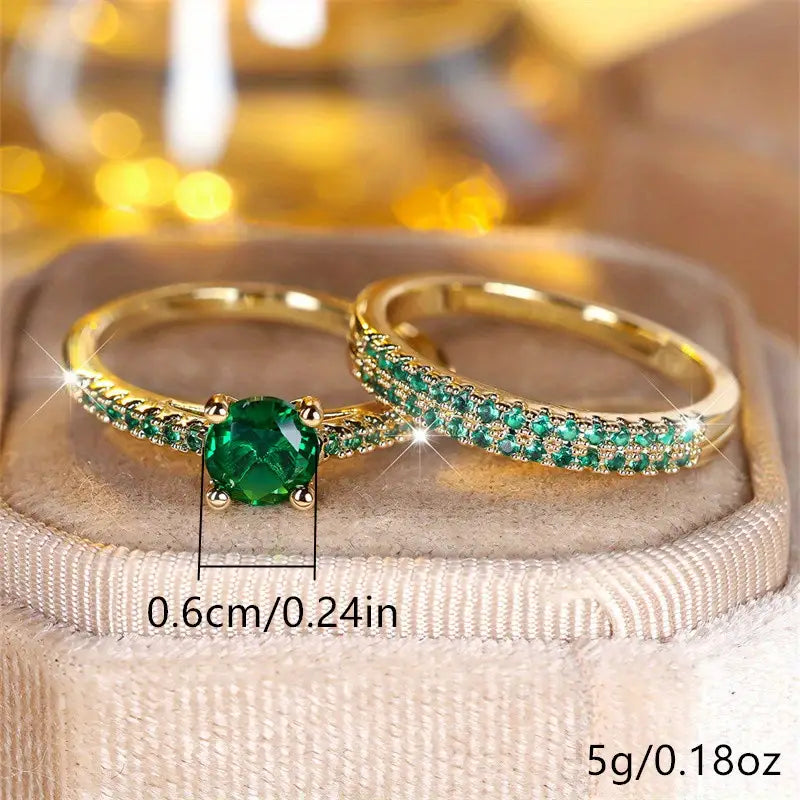Serena Emerald Duo Ring emerald | Gold