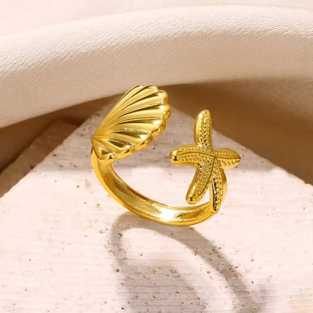 Adjustable Ocean Golden Ring