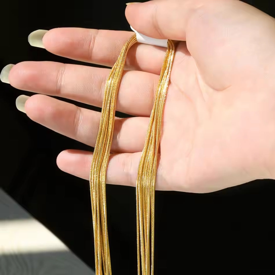 Layered Mesh Gold Earrings