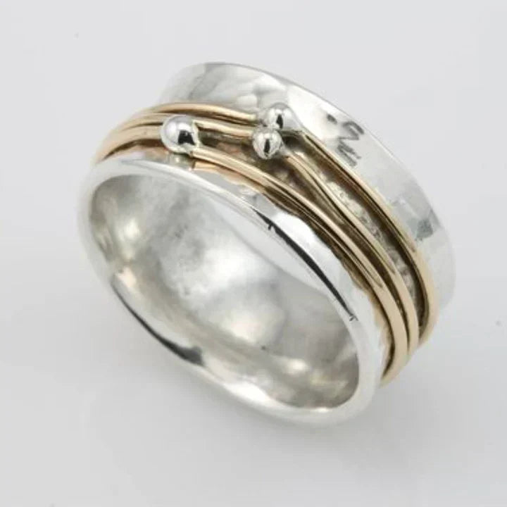Vintage Gold Layered Silver Ring | Mixed Gold