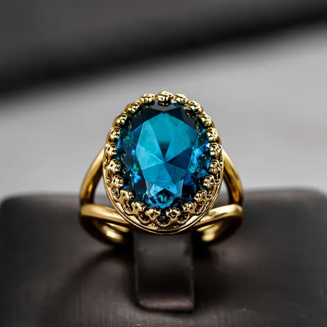 Blue Sapphire Golden Ring