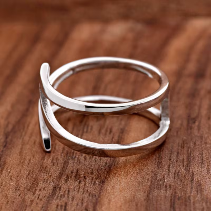 Adjustable Silver Wrap Ring