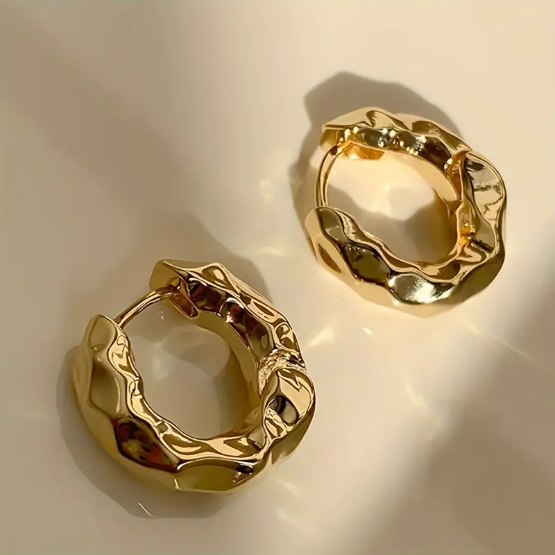 Vintage Froged Golden Hoop Earrings