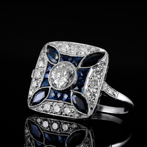 Dark Blue Zirconia Bright Ring