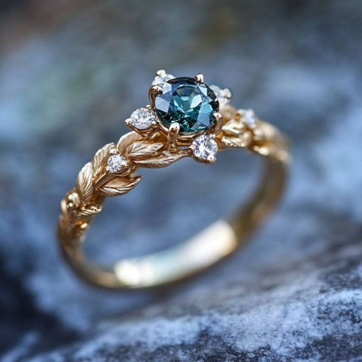 Blue Exotic Stone Gold Ring
