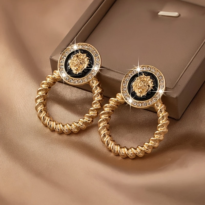 Braided Bright Golden Hoop Earrings