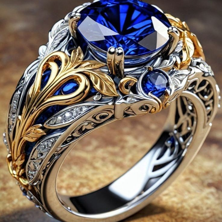 Sapphire Gold & Silver Ring
