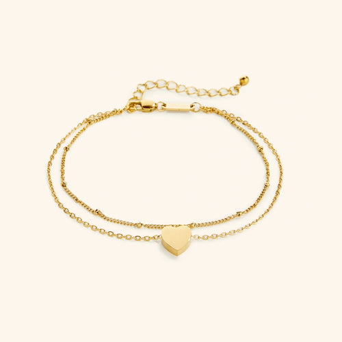 Golden Thin Heart Bracelet