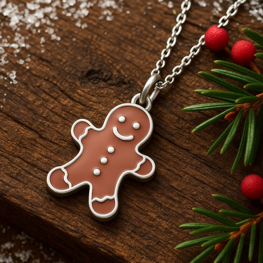 Gingerbread Silver Necklace
