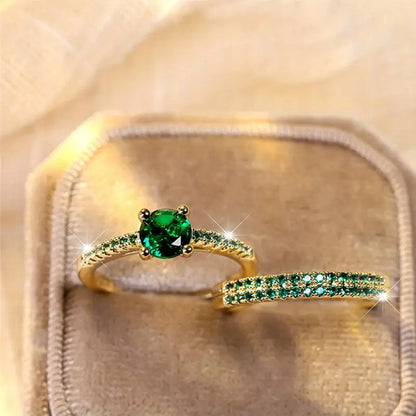 Serena Emerald Duo Ring emerald | Gold