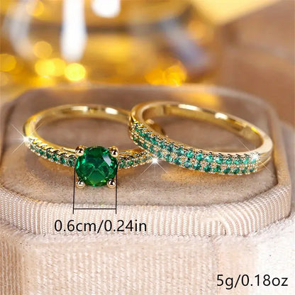 Serena Emerald Duo Ring emerald | Gold
