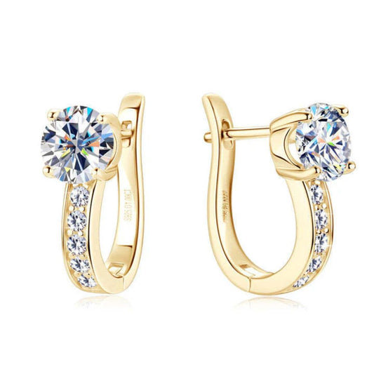 Zirconia Golden Earrings