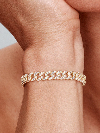 Moissanite Cuban Bracelet | Gold 18k