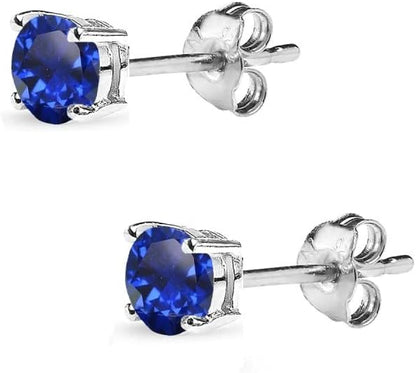Classic Sapphire Stud Earrings | White Gold