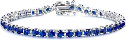 Sapphire Tennis Bracelet | White Gold