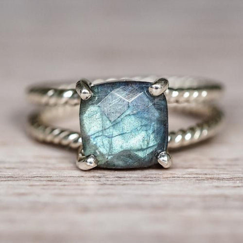 Blue Ocean Silvered Ring
