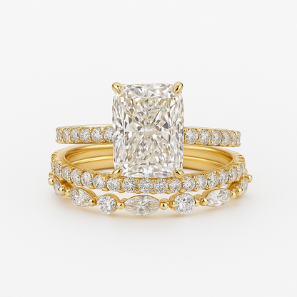 Jaily 3PC Wedding Ring Set | gold 18k