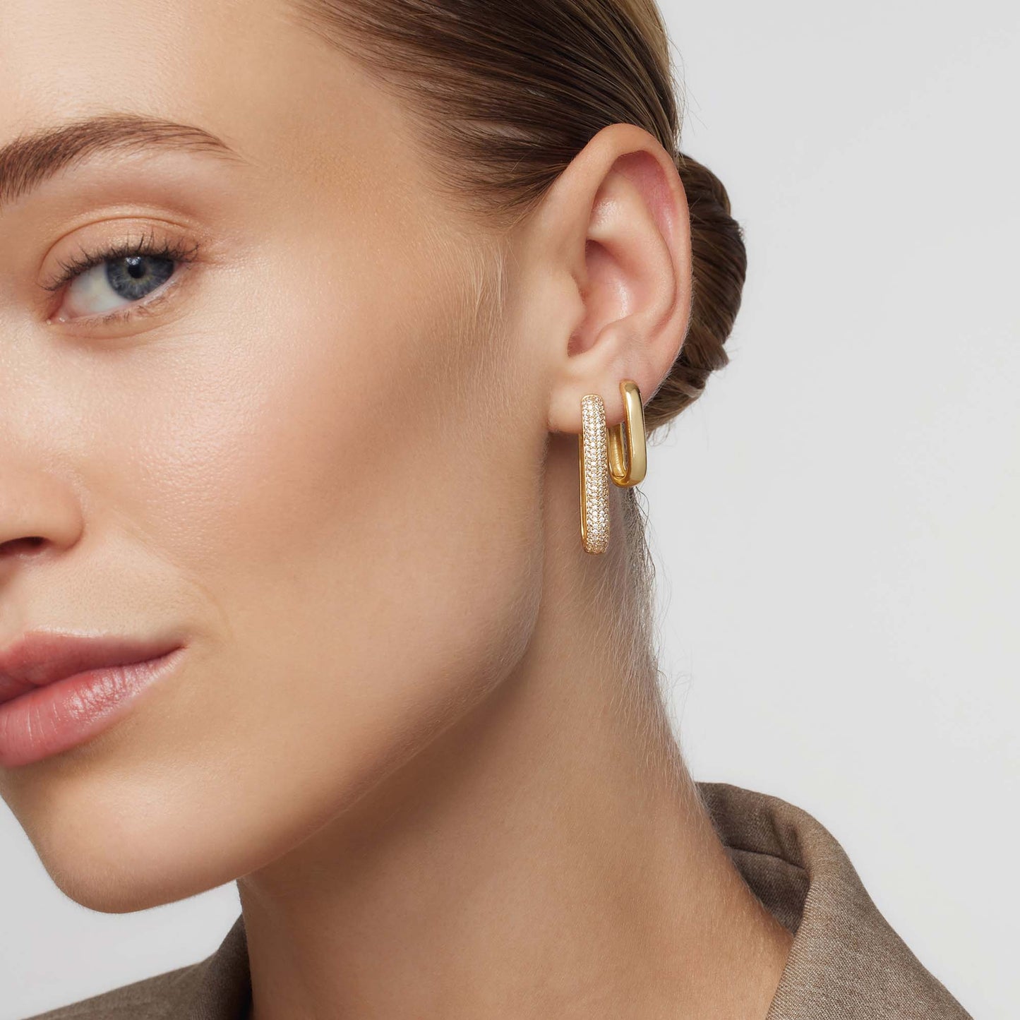 Large Icon Pavé Hoops | Gold 16k