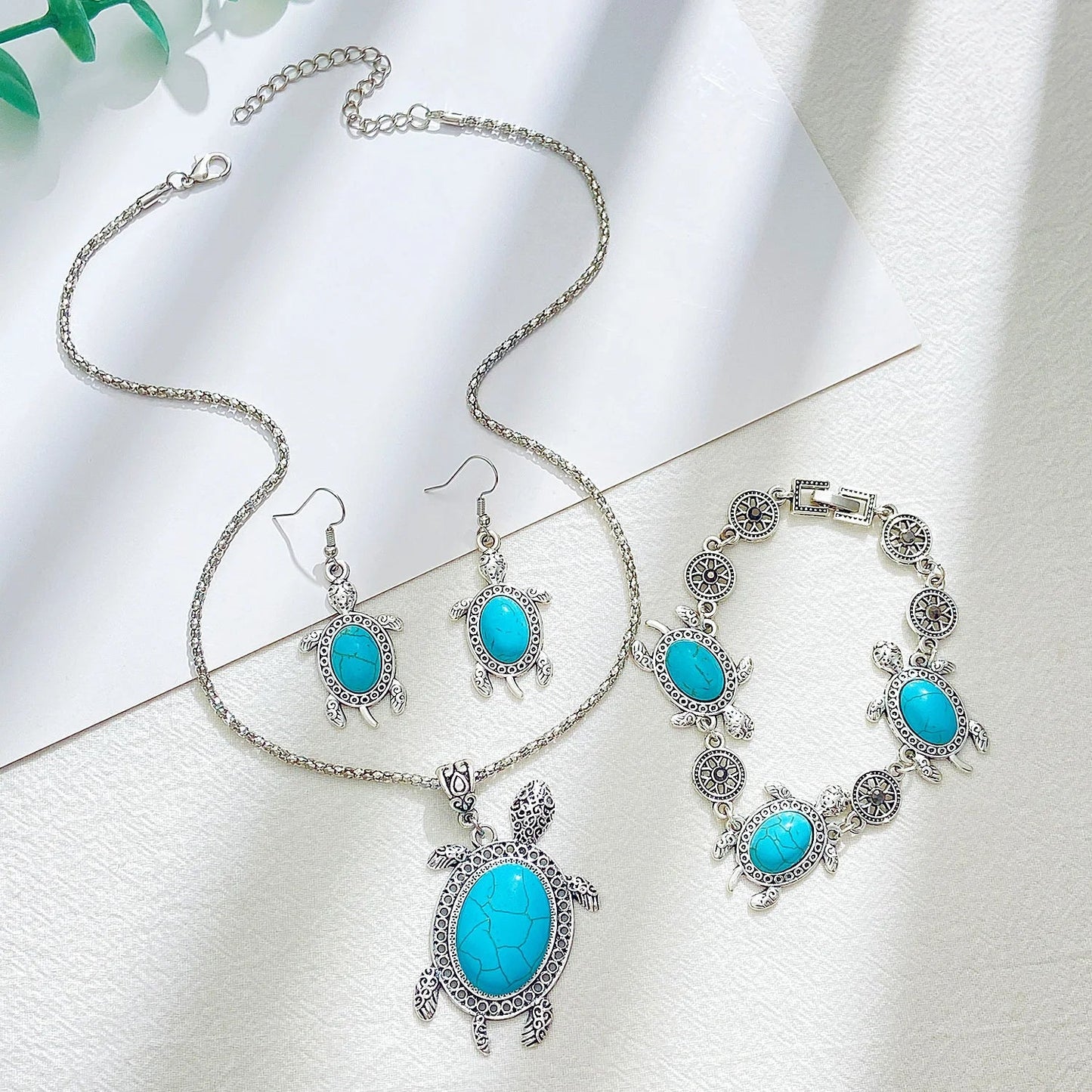 Turquoise Tortoise Jewelry Set