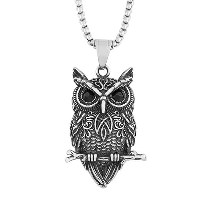 Vintage Owl Wisdom Pendant Necklace
