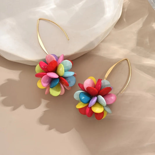 Colorful Dangling Blossom Earrings