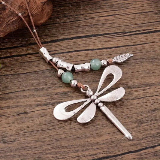 Butterfly Stone Leaf Necklace