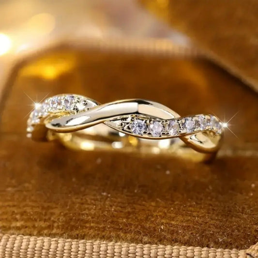 Braided Bright Gold Ring