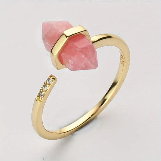 Adjustable Red Stone Gold Ring