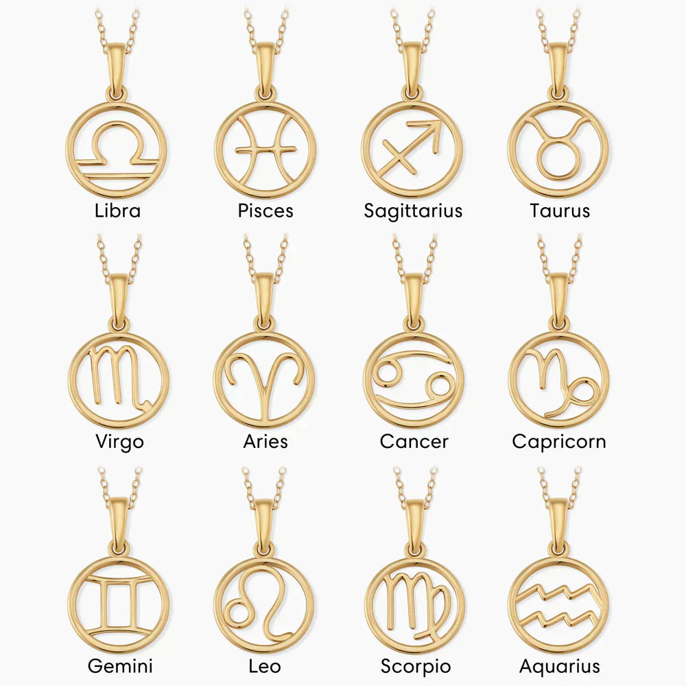 Zodiac sign necklace | Gold 18k