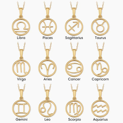 Zodiac sign necklace | Gold 18k