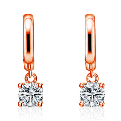 Aurora Square Drop Earrings | Rose gold 16k
