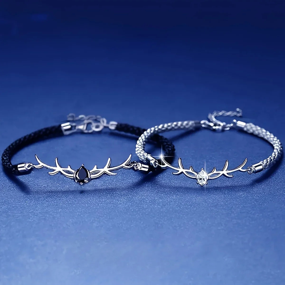 Deer Horn Heart Bracelet with Zircon