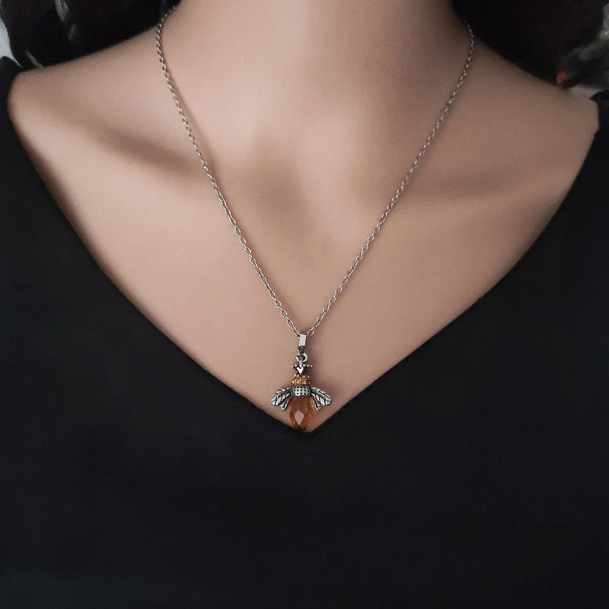 Vintage Bee Necklace & Earrings Set