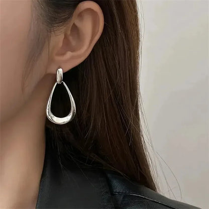 Dangle Hoop Silver Earrings