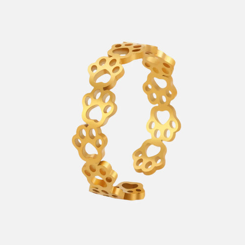 Adjustable Paw Print Ring – Made of Stainless Steel