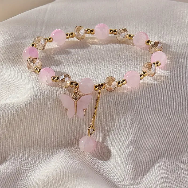 Beautiful Butterfly Beaded Stretch Bracelet