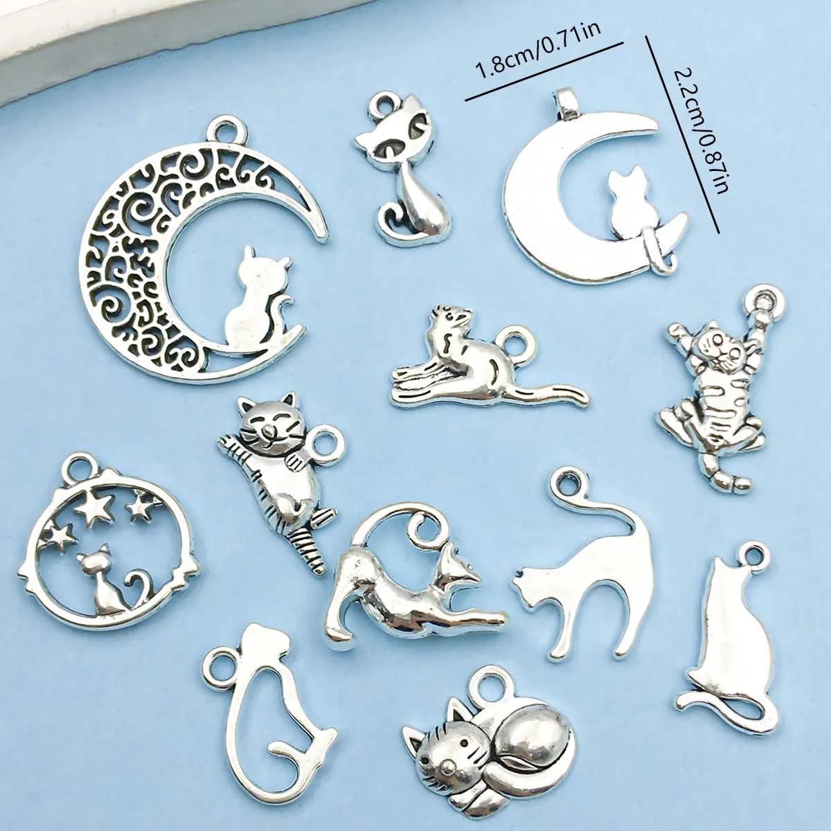 Vintage Silver Cat Charms Collection