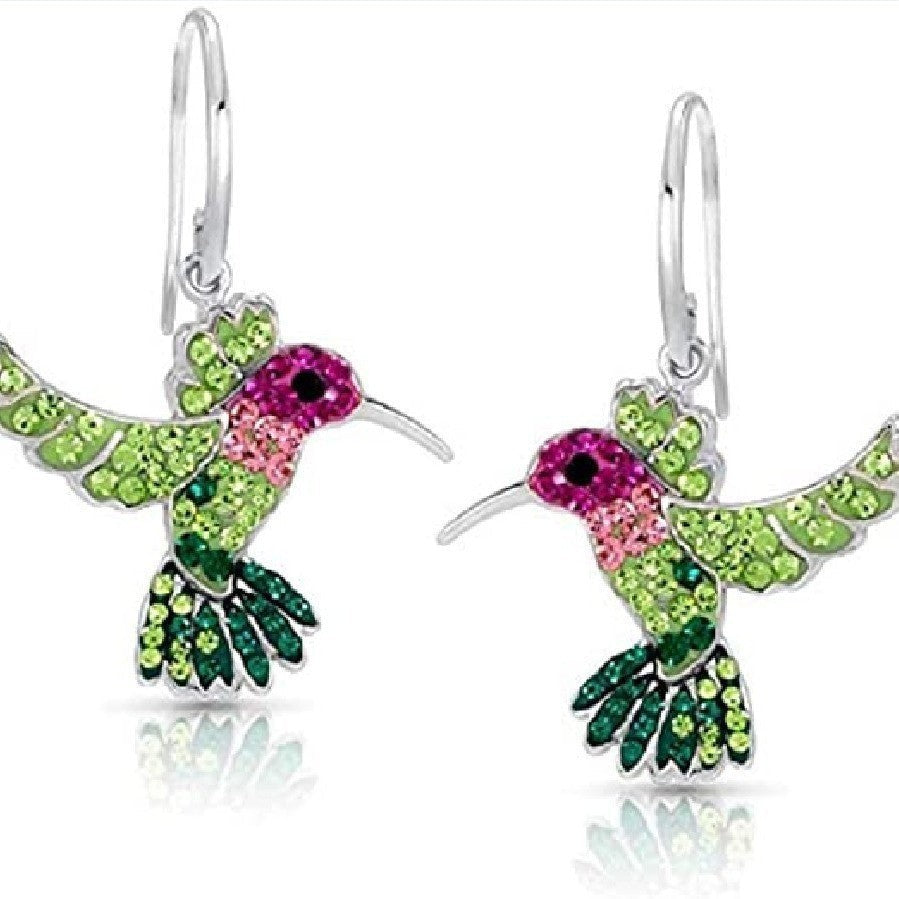 Colorful Hummingbird Sparkle Earrings