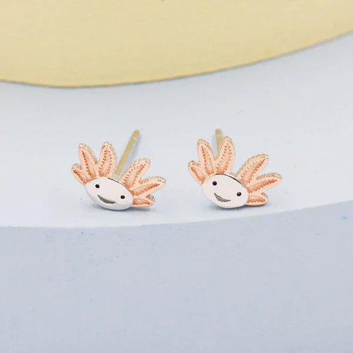 Axolotl Stud Earrings in Sterling Silver