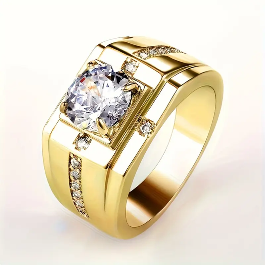 Golden Zirconia Fine Ring