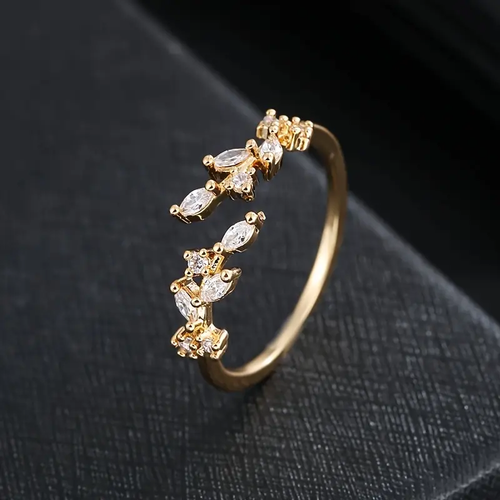 Open Zirconia Golden Ring