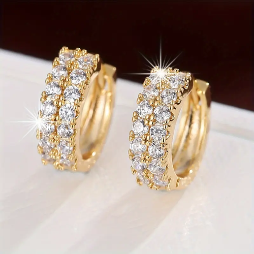 Bright Gold Stud Earrings