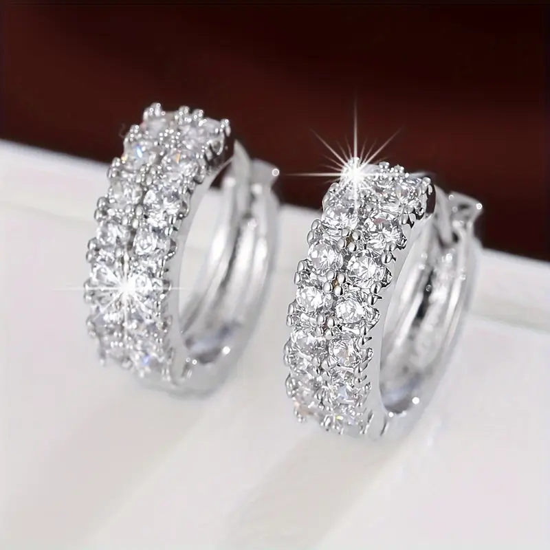 Bright Silver Stud Earrings