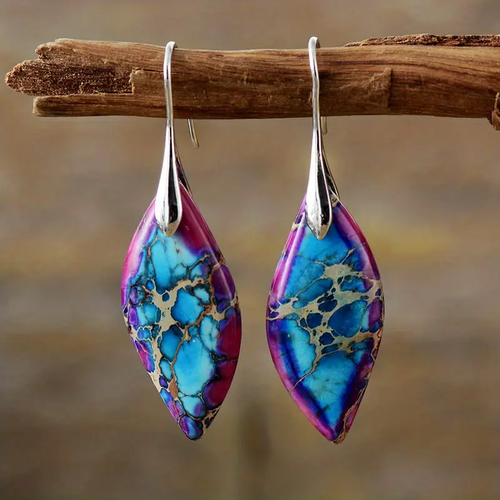 Violet Nature Stone Earrings