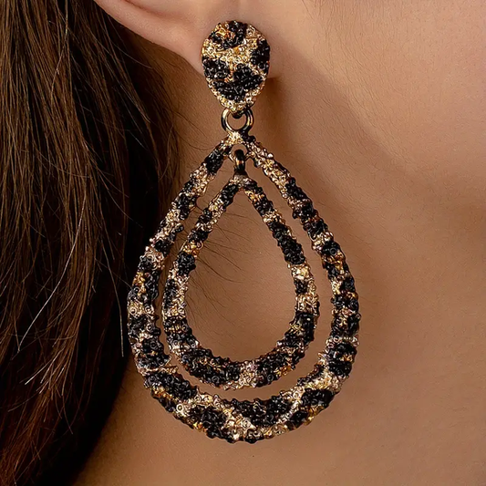 Black Gold Drop Earrings
