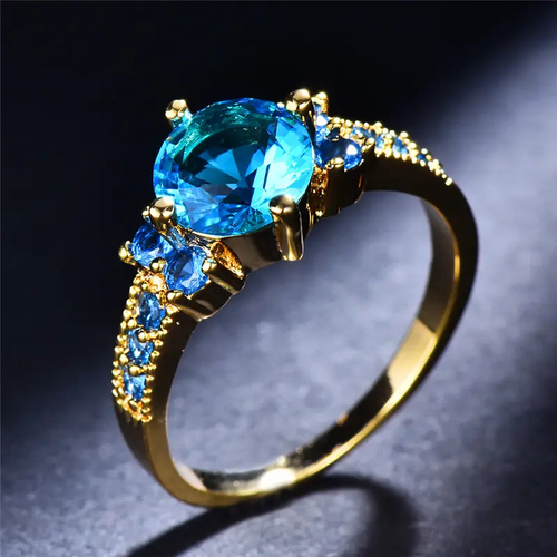 Blue Sky Zirconia Gold Ring
