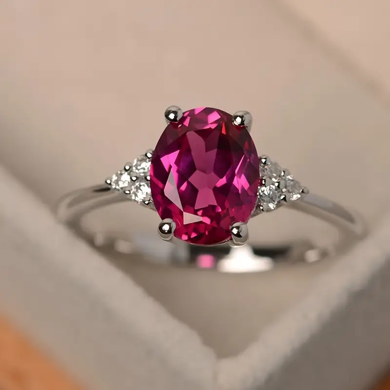 Vintage Garnet Oval Ring