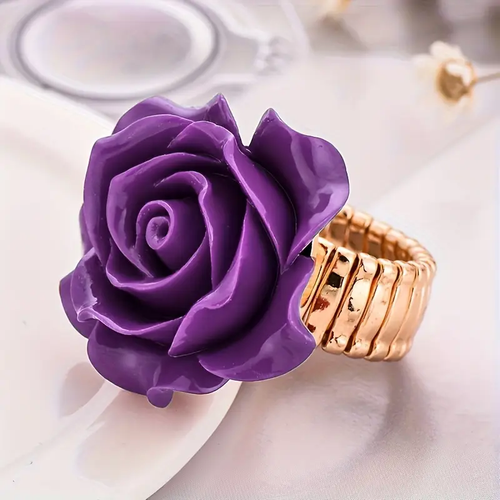 Violet Blossom Gold Ring